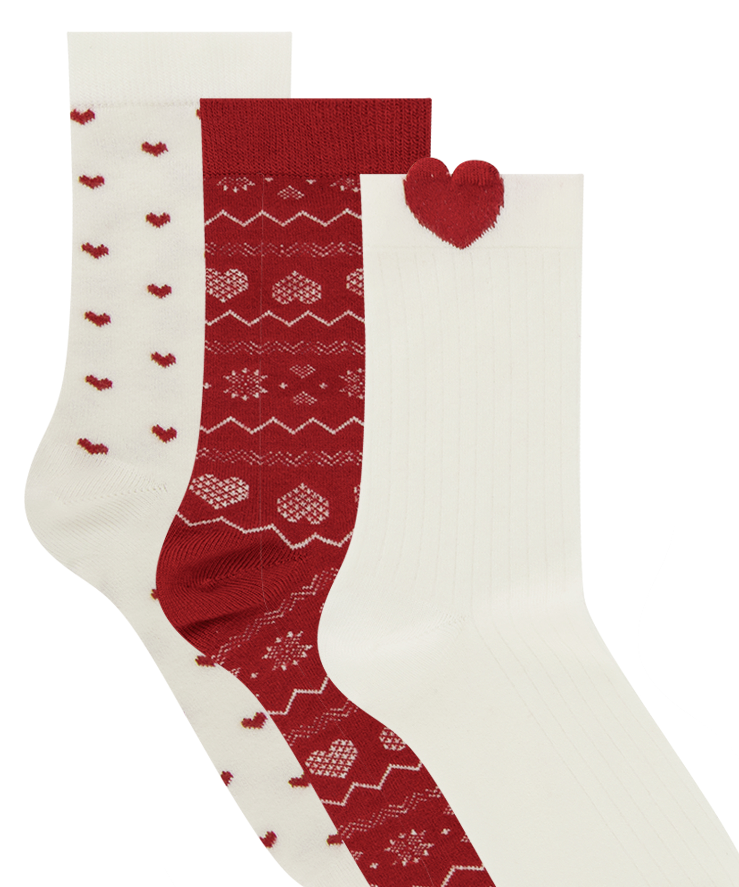 3 pack Giftpack Socks, Red, main