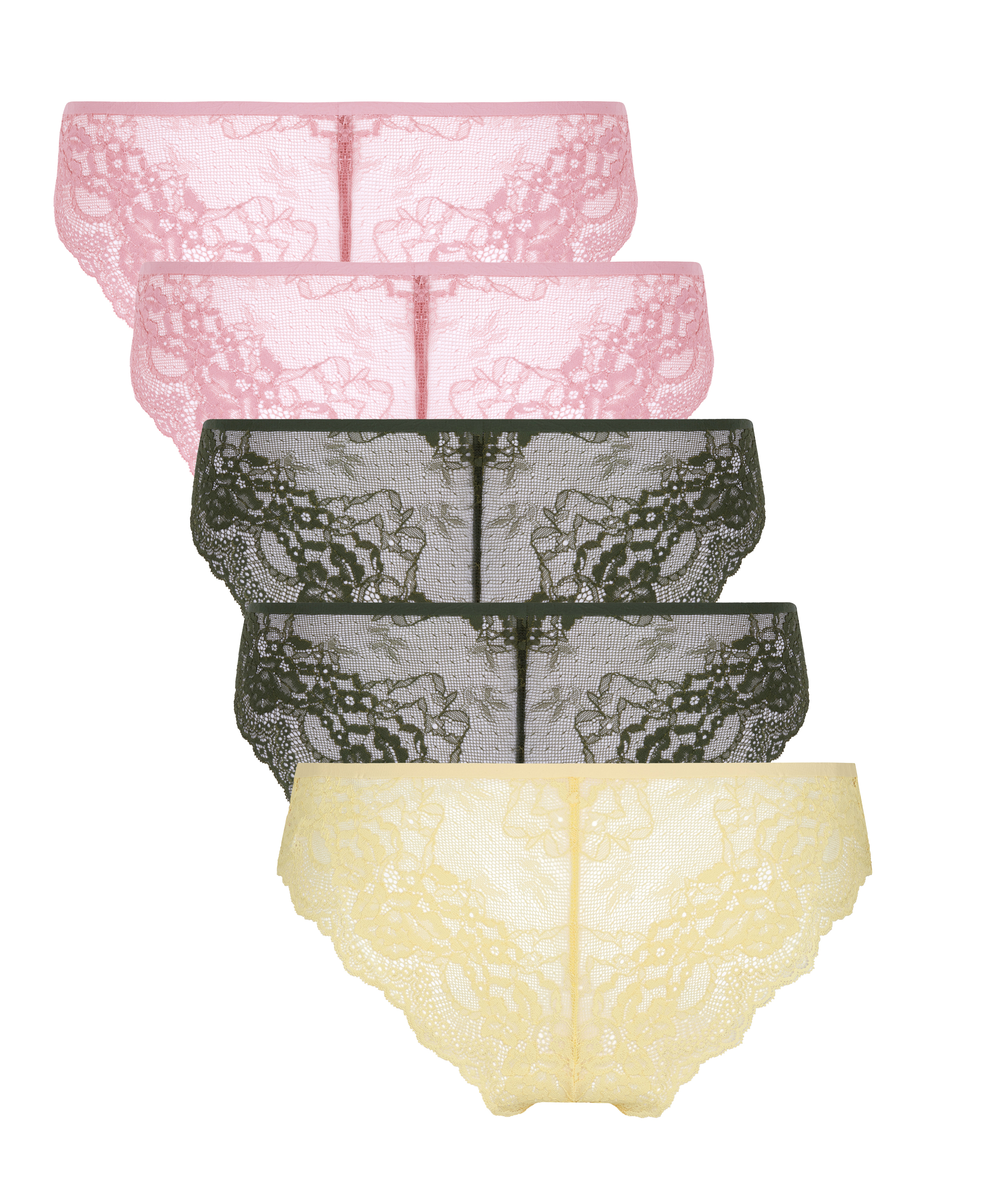 5-pack Invisible Lace Back Brazilian, Pink, main