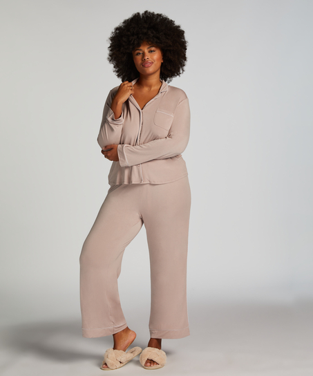 Essential Jersey Long-Sleeved Jacket, Beige