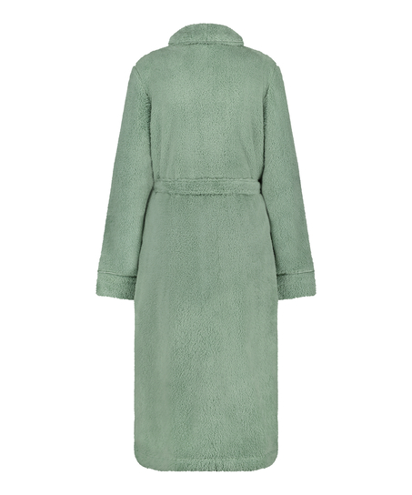 Long Fleece Bathrobe, Green