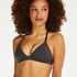 Chloe Cotton Padded Triangle Bralette, Gray