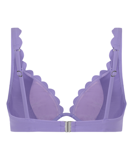 Scallop non-padded underwired bikini top, Purple