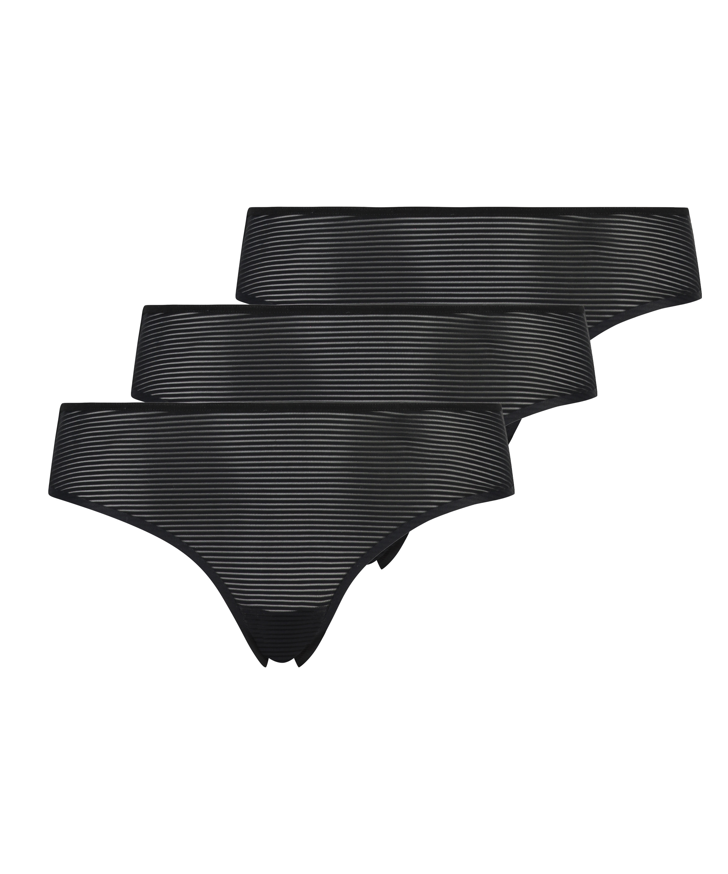 3-pack invisible Brazilian, Black, main