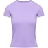 Ribbed Crew Neck Short-Sleeved Pyjama Top, Purple