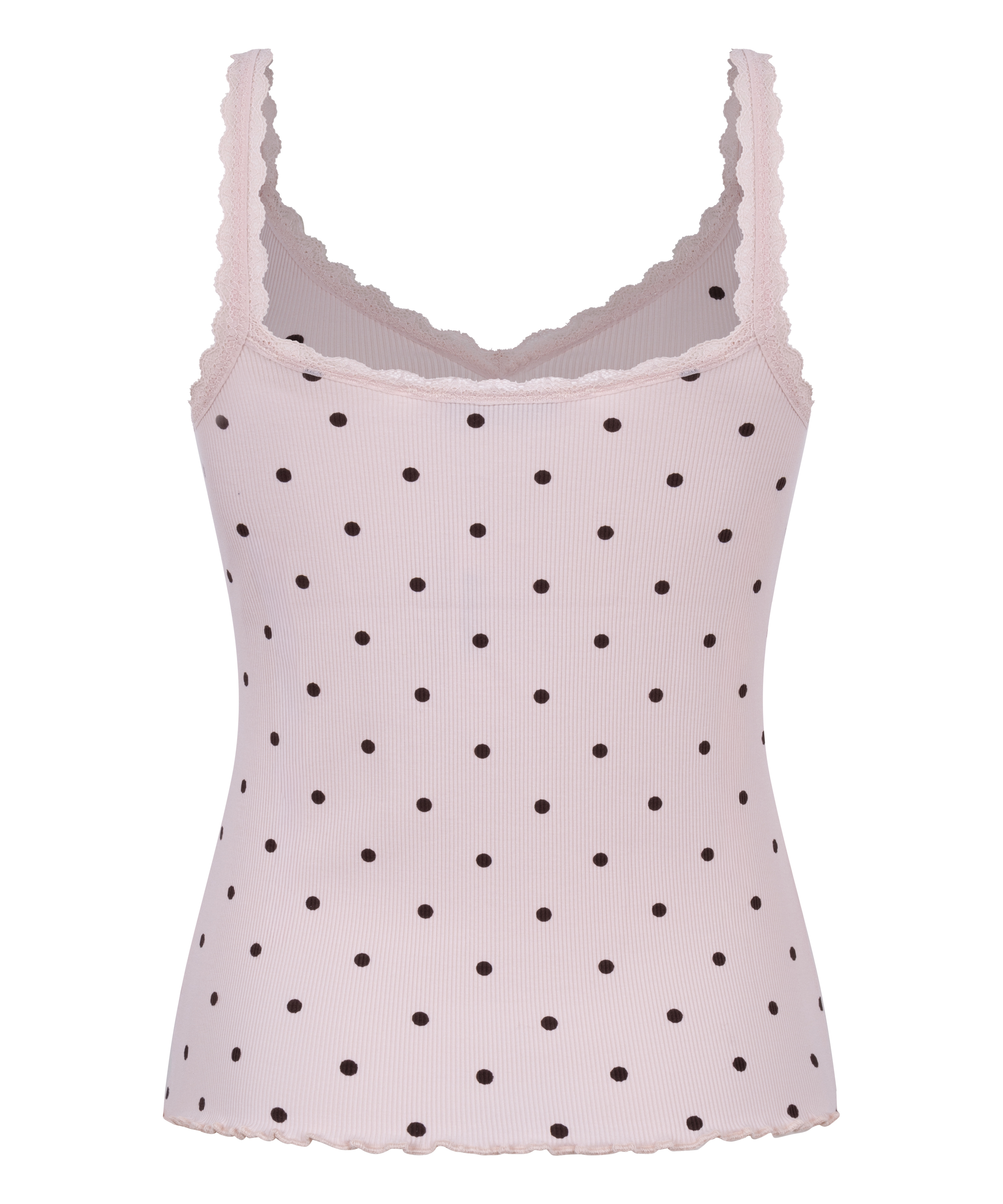 Singlet Rib Jersey Lace, Pink, main
