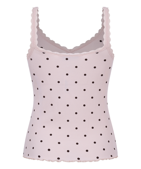 Singlet Rib Jersey Lace, Pink