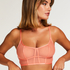 Sexy mesh longline bralette, Orange