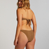 Goldie Shimmer High-Leg Bikini Bottoms, Yellow