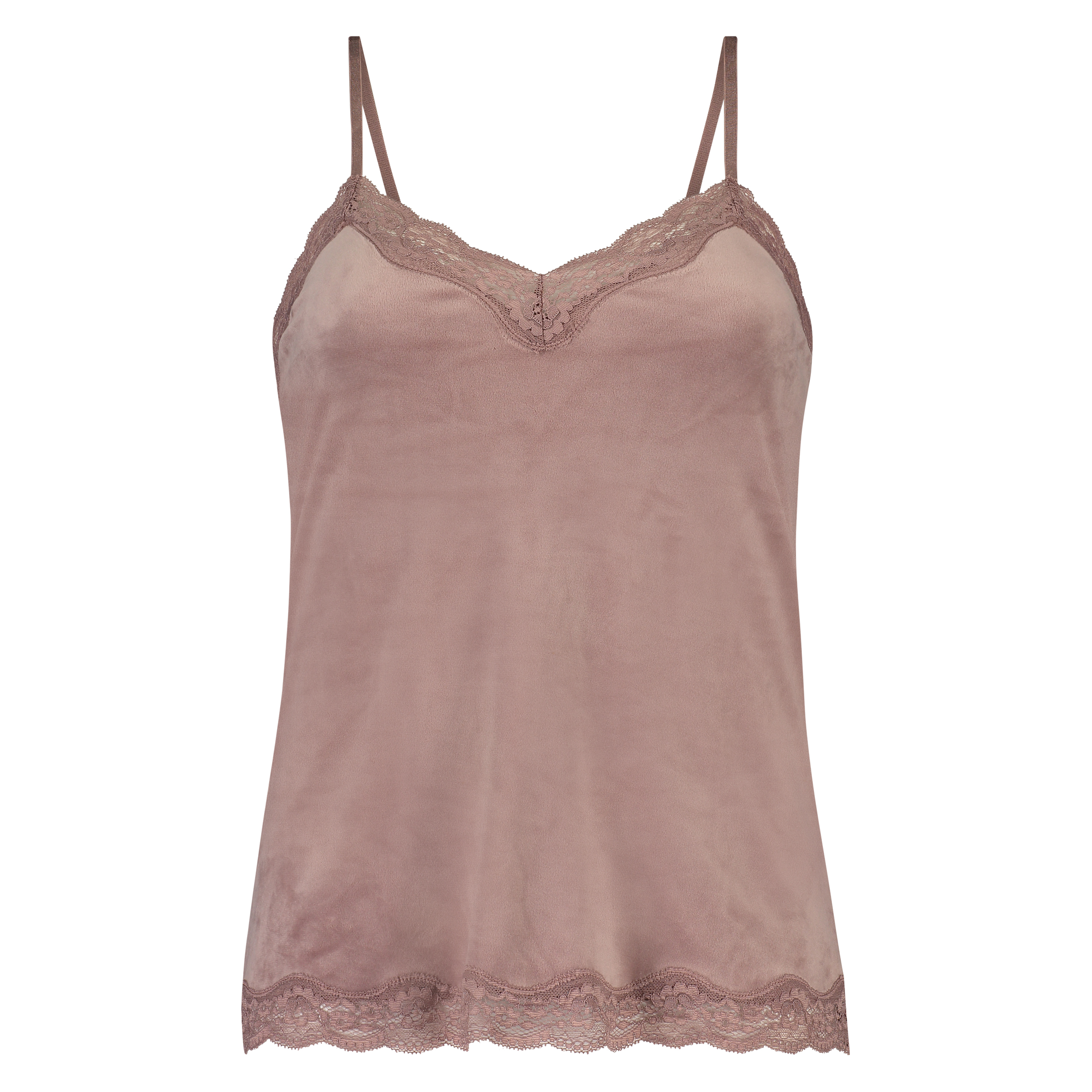 Velours Lace Cami Top, Pink, main