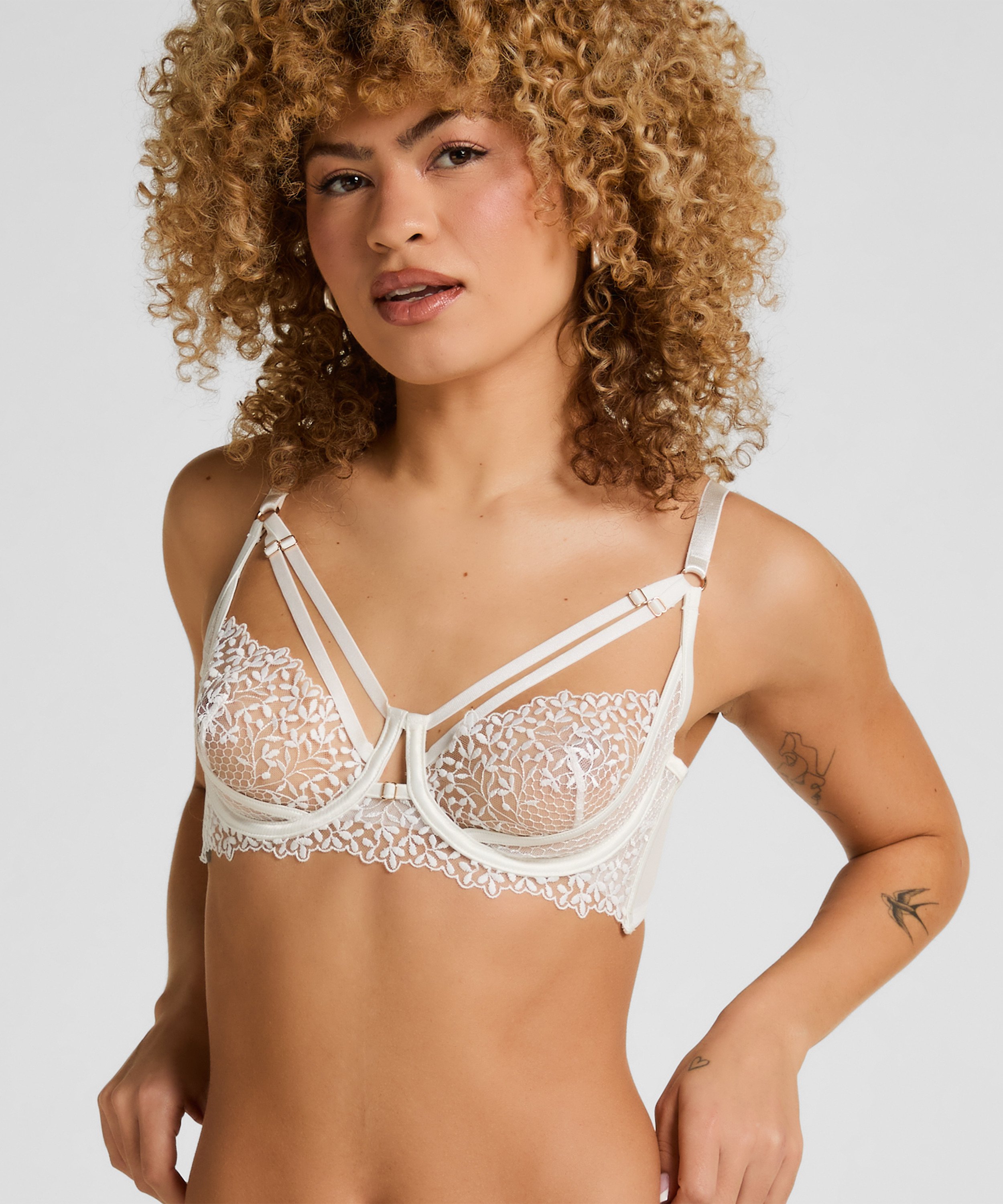 Kristina Non-Padded Underwired Longline Bra, White, main