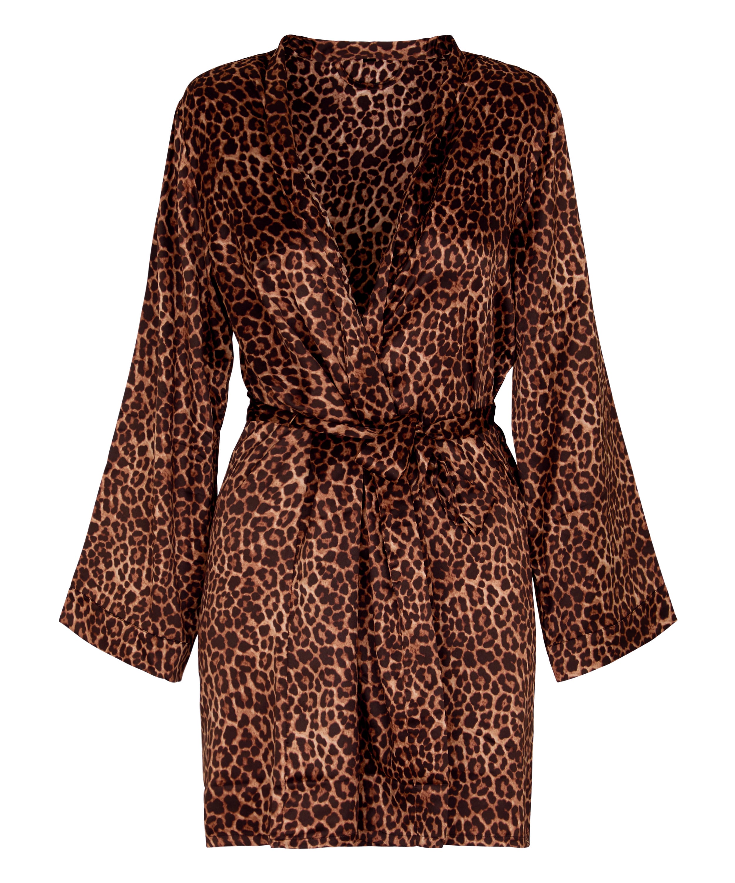Satin kimono, Black, main
