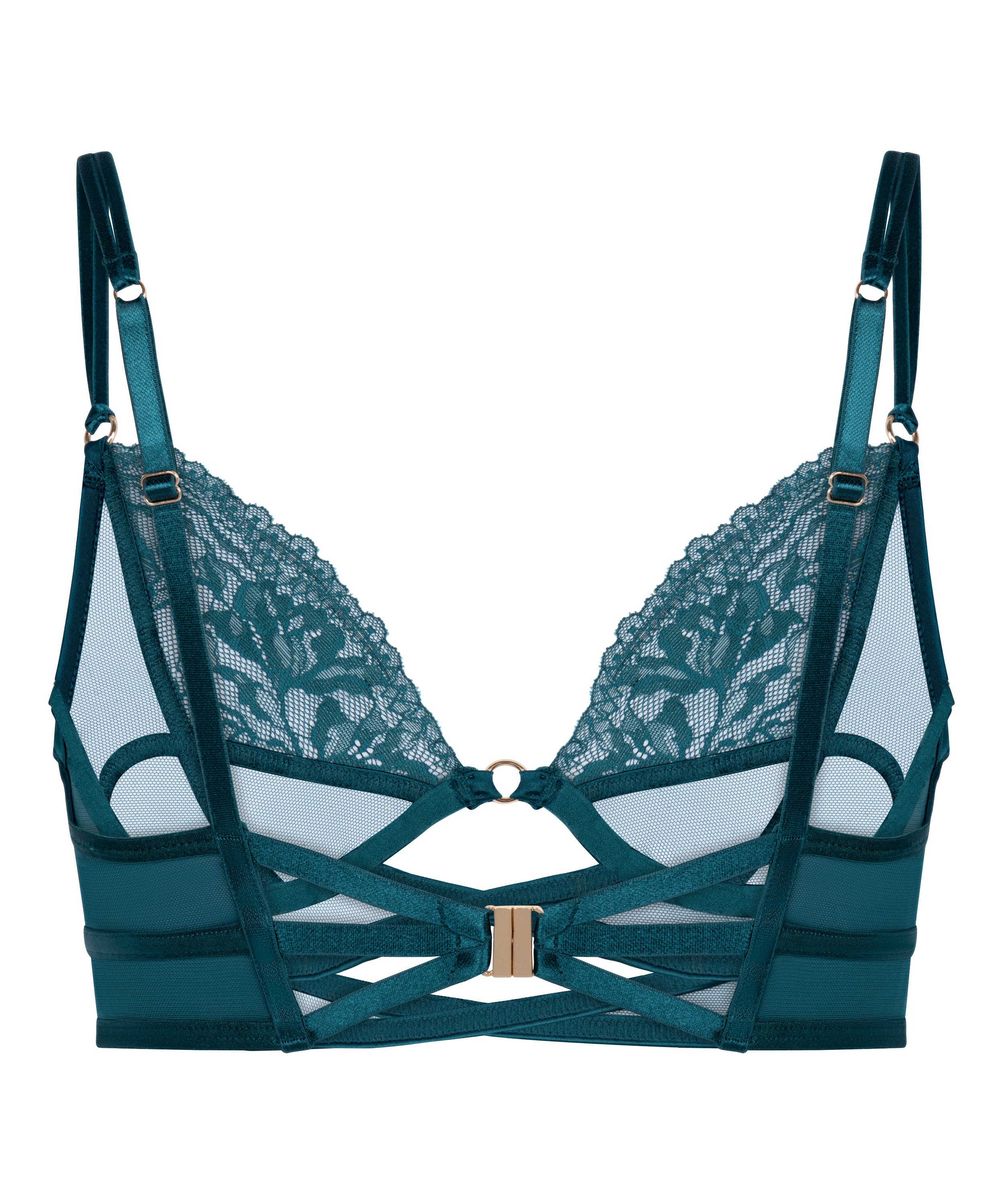 Amel Non-Padded Underwired Longline Bra, Blue, main