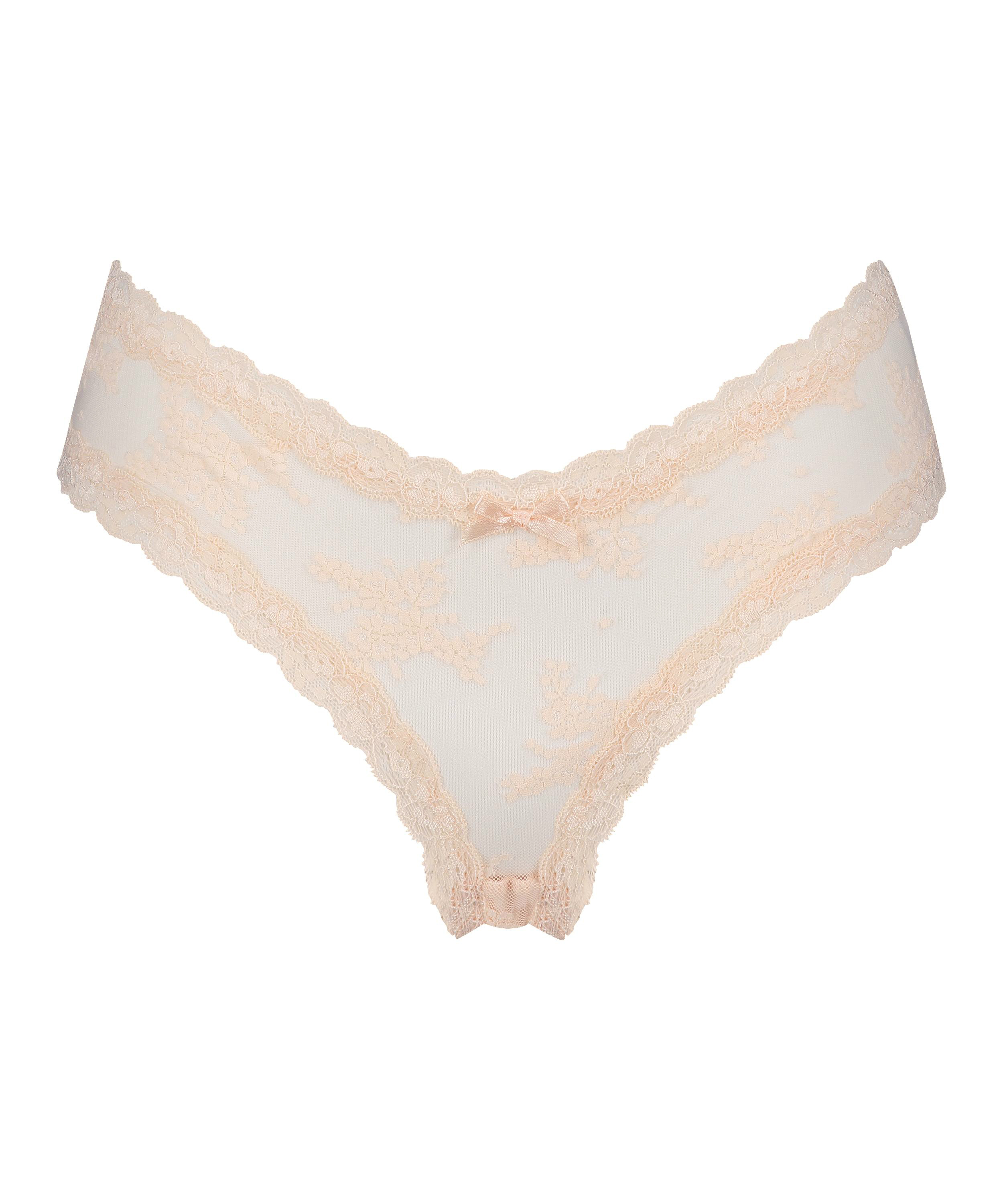 V-shaped Brazilian knickers mesh, Pink, main