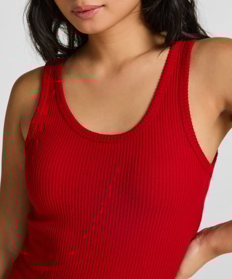 Singlet Brushed Jersey Rib, Red