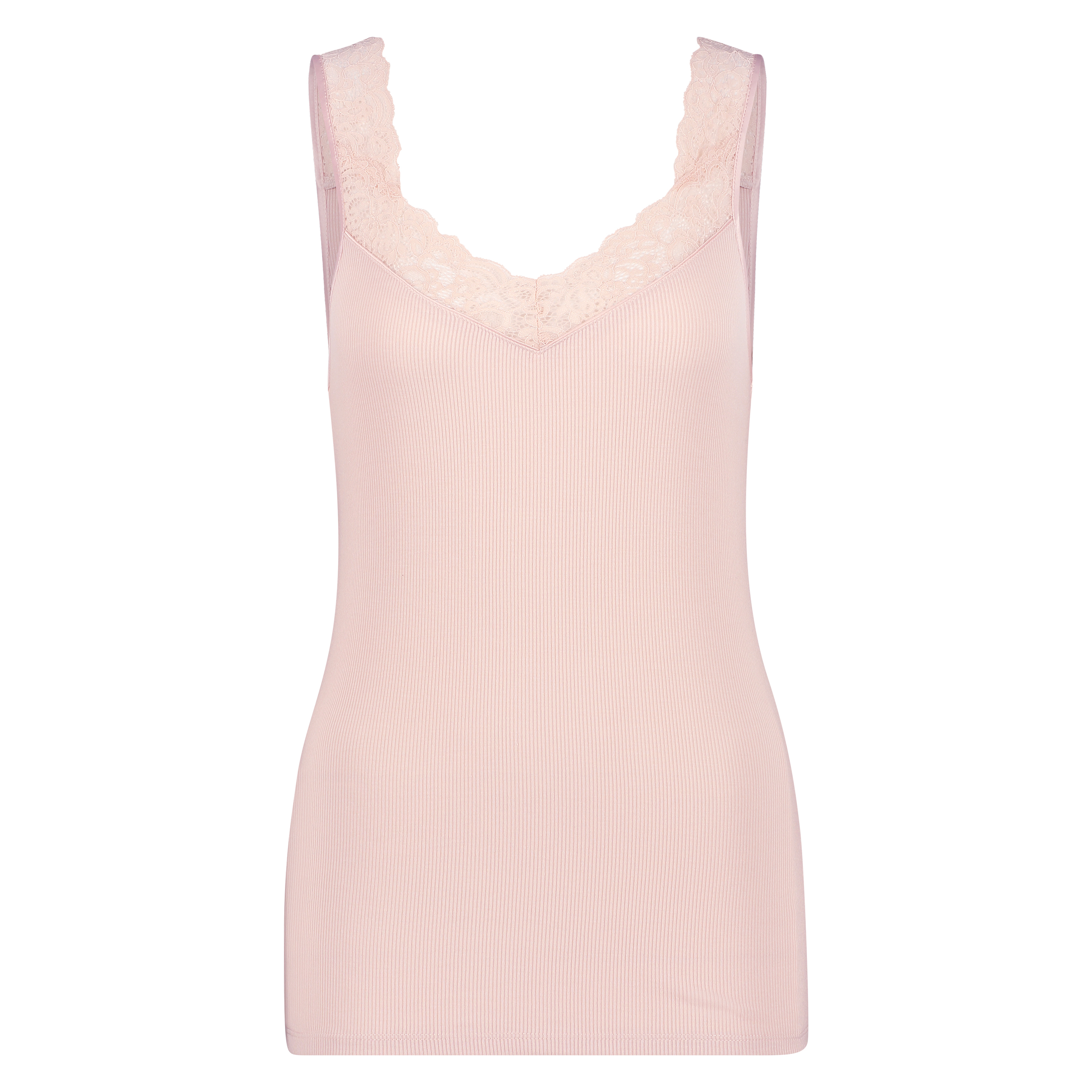 Ribbed Lace Singlet, Pink, main