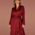 Satin Fleece Bathrobe, Red