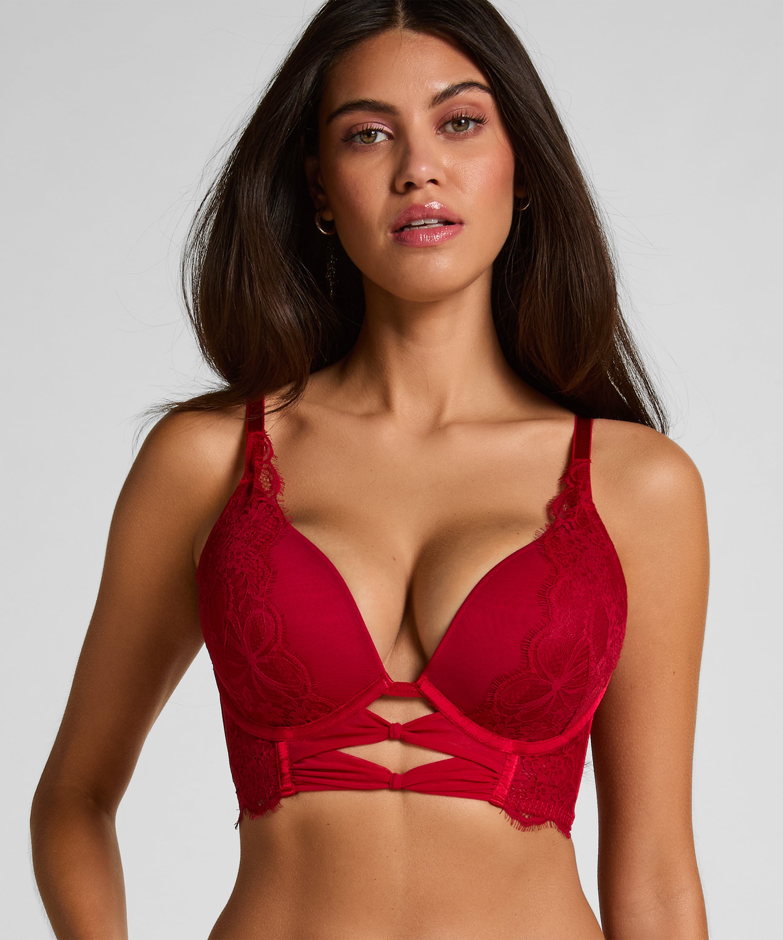Marianna Push-Up Longline Bra, Red, main