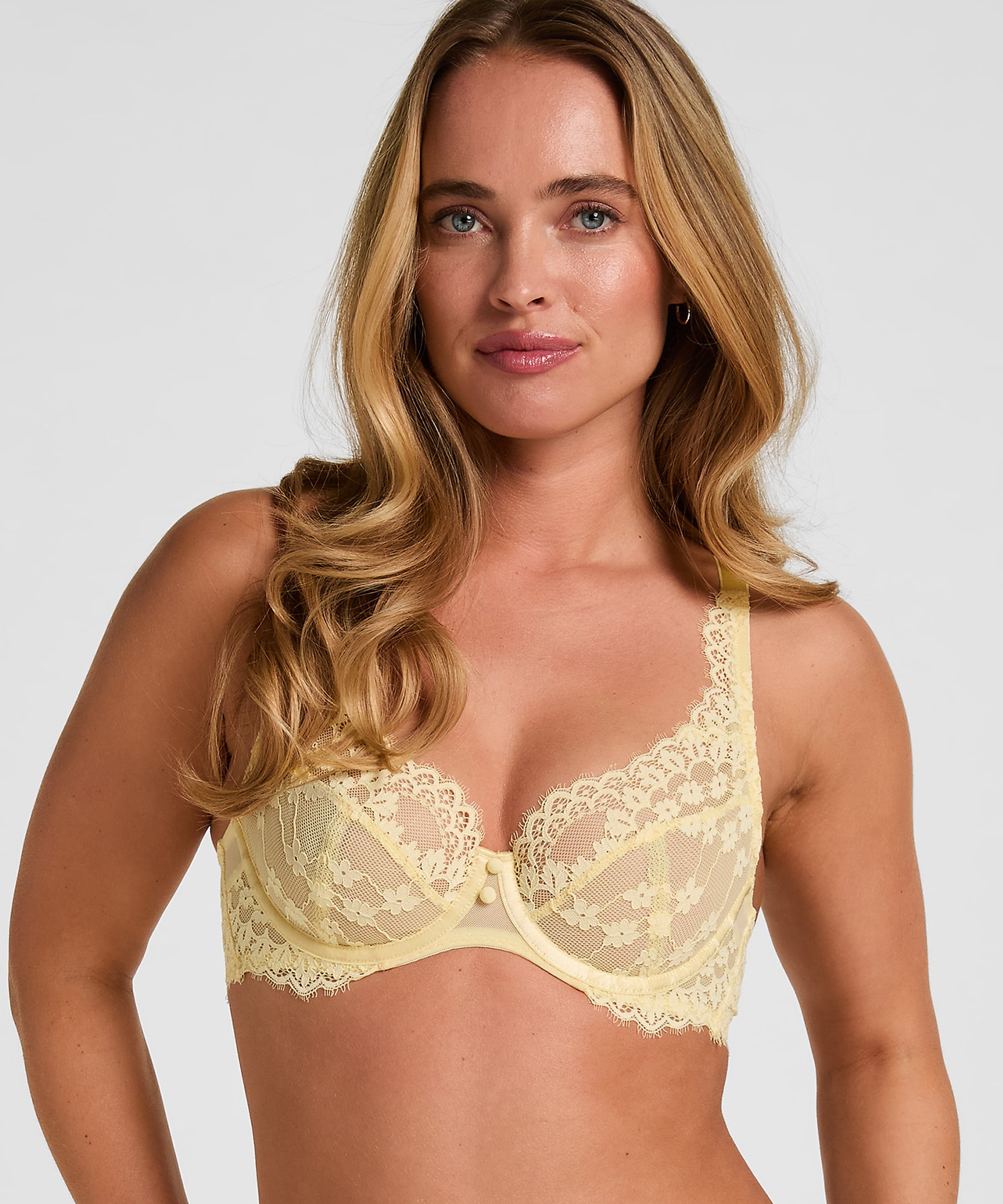 Daisy Non-Padded Underwired Bra, Yellow, main