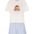 Pyjama Set with Short and T-shirt, White