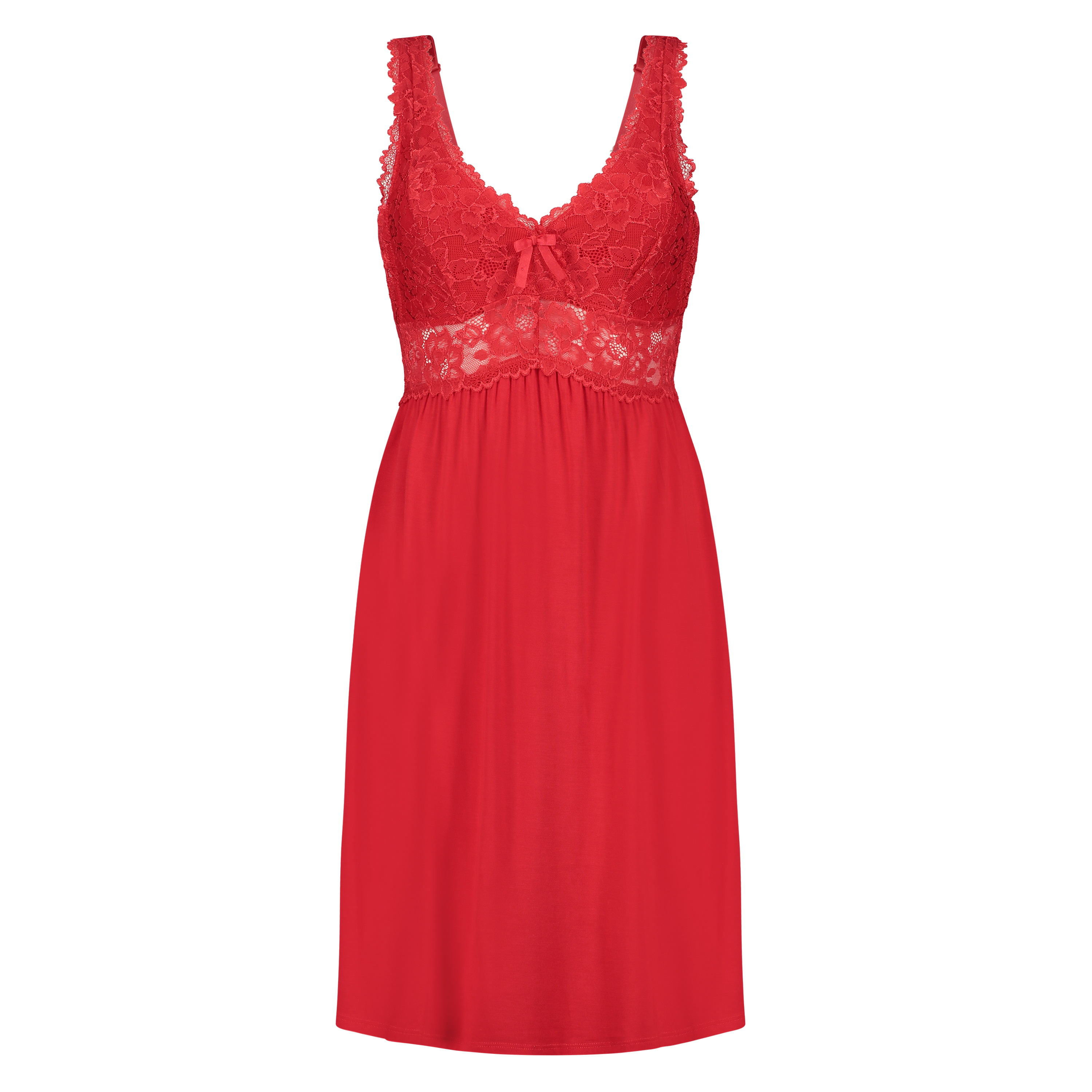 Modal Lace Slip Dress, Red, main