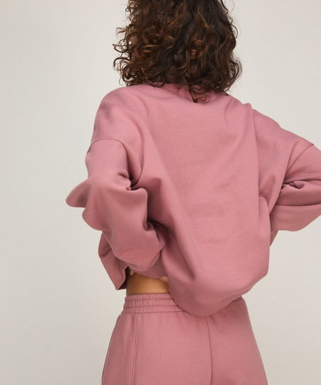Top crew brushed sweat, Pink