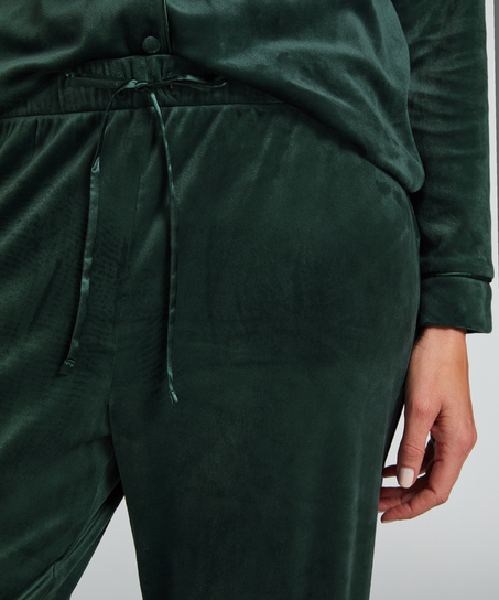 Velvet Pyjama Pants, Green