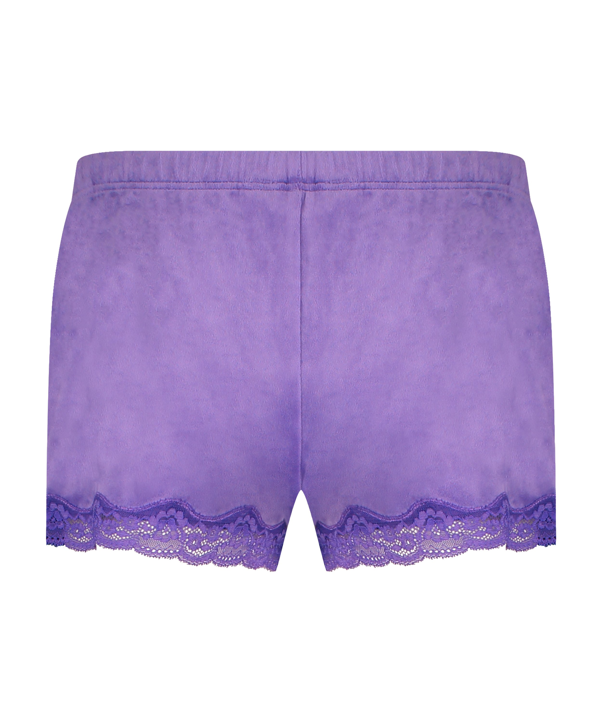 Velvet lace shorts, Purple, main