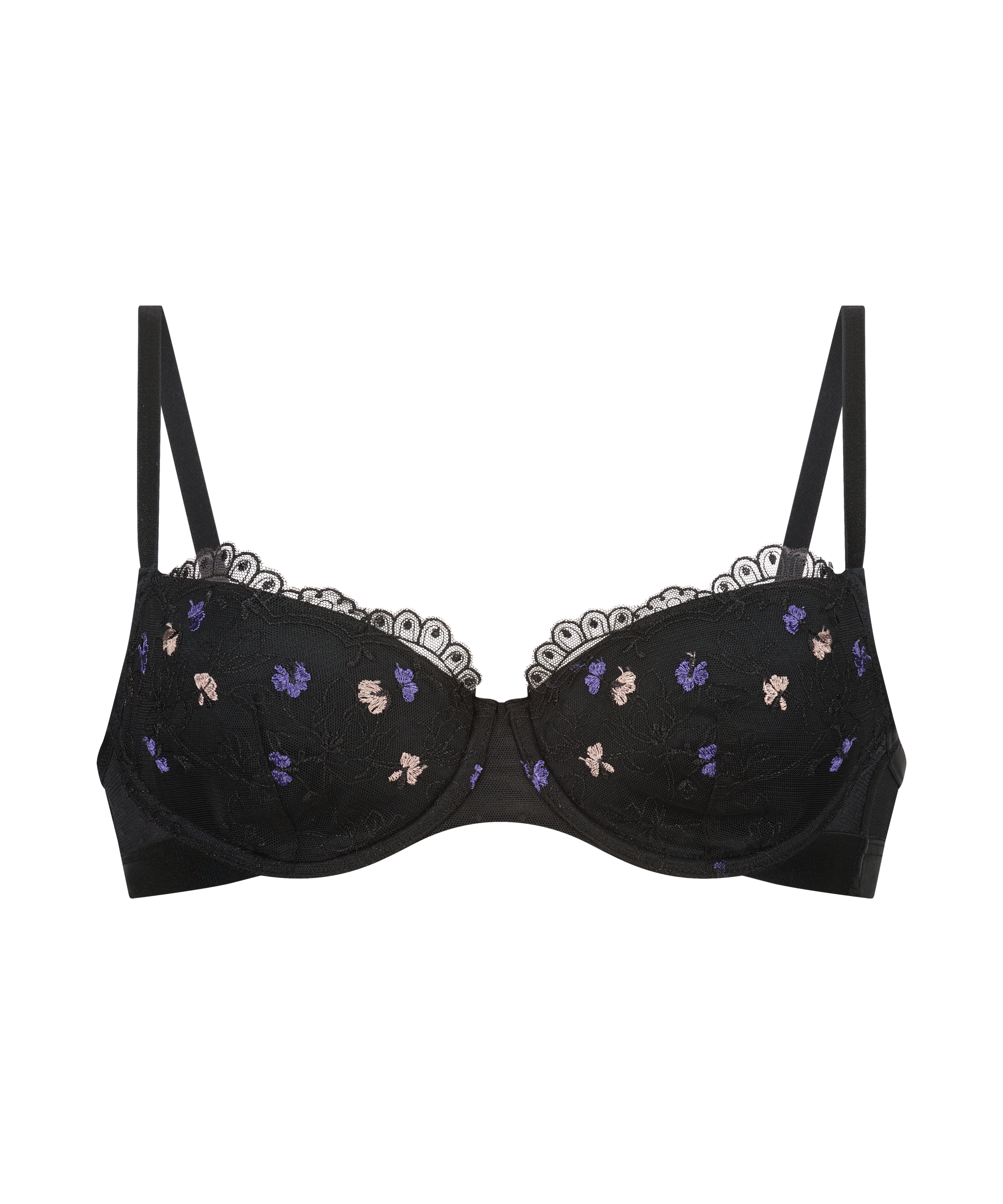 Violet Padded Underwired Bra, Black, main
