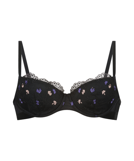 Violet Padded Underwired Bra, Black