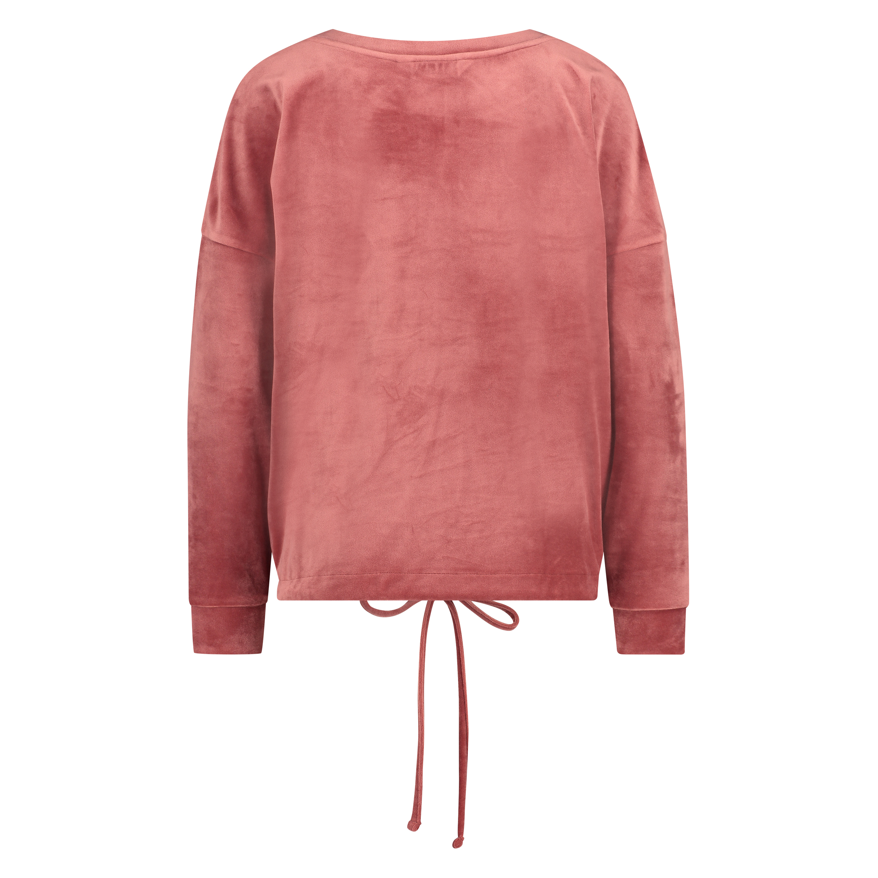 Long-sleeved Velour Top, Pink, main