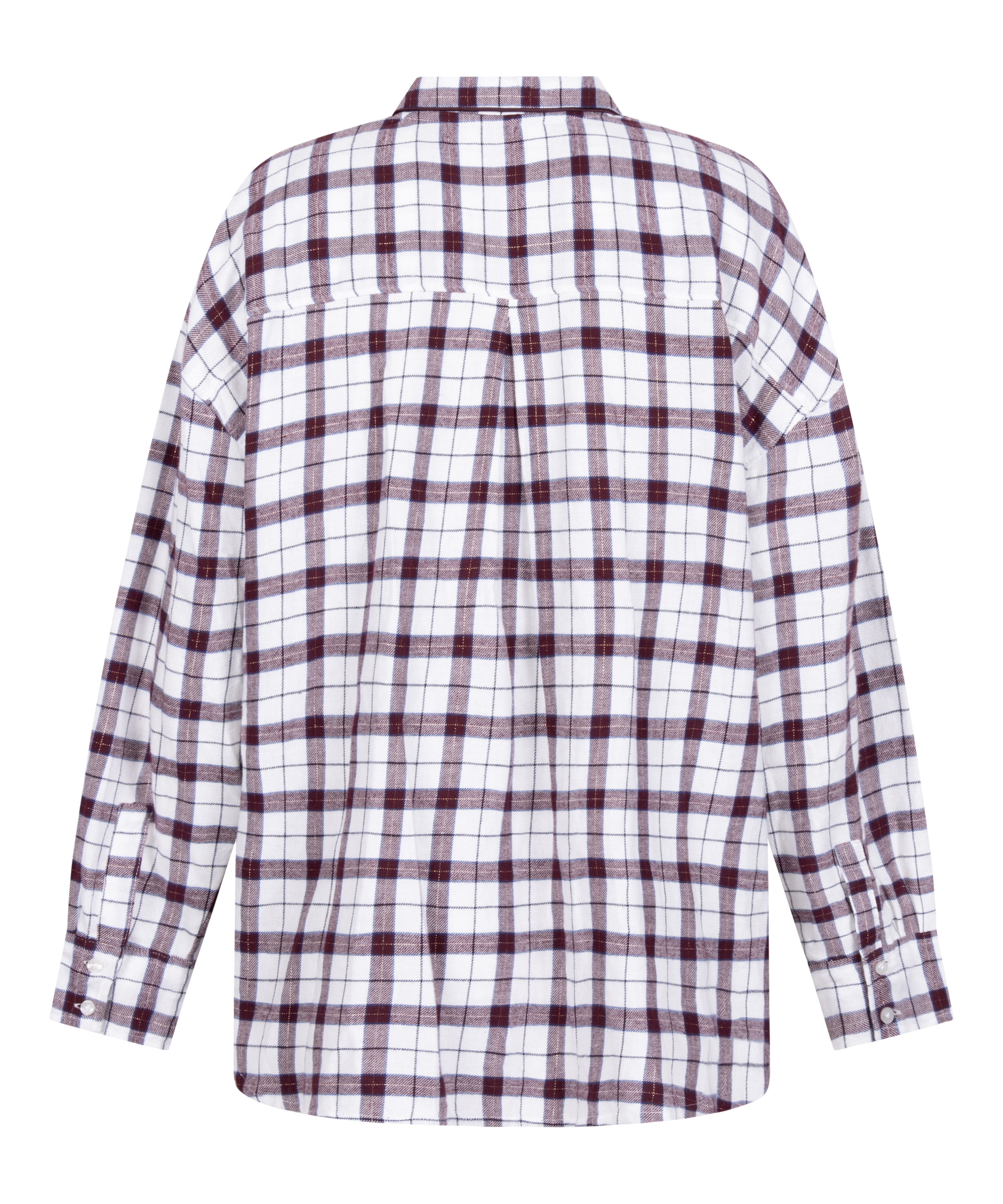 Flannel Pyjama Top, White, main