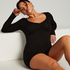 Brushed Short Onesie, Black