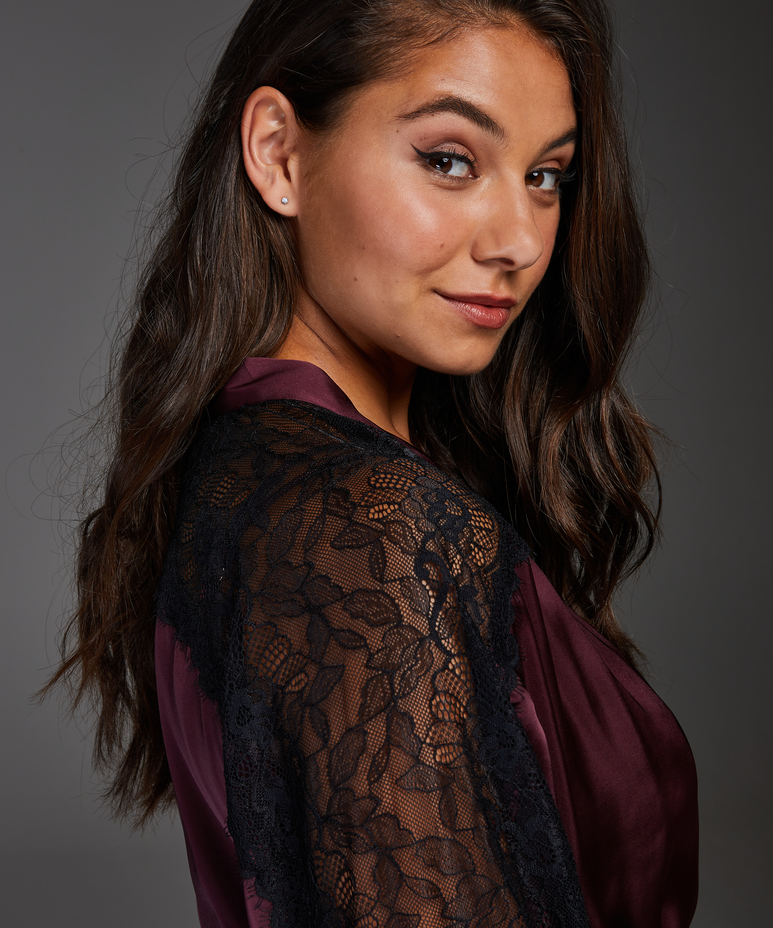 Nadia Satin Kimono, Red, main