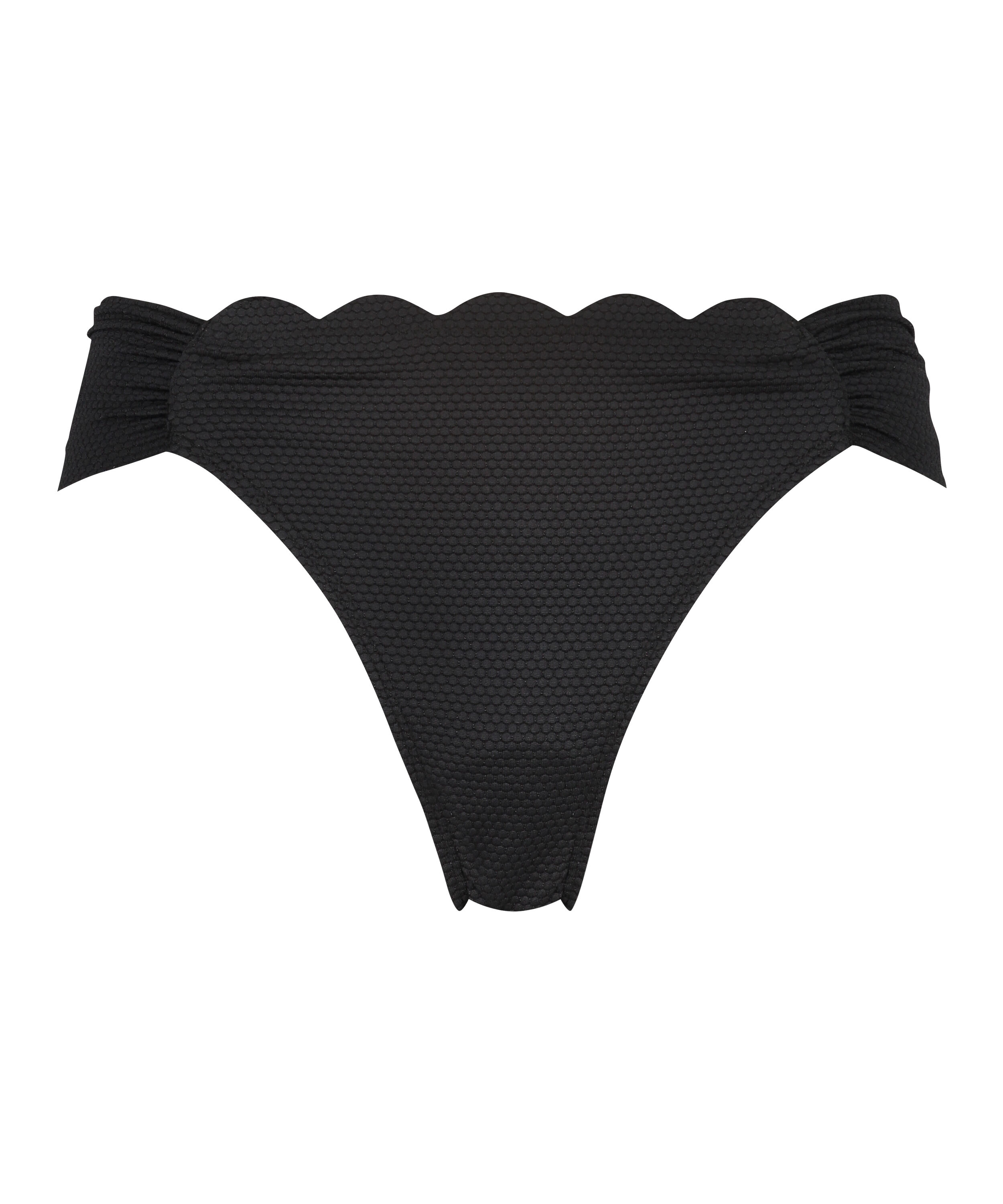 Scallop Rio Bikini Bottoms, Black