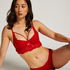 Mariah Padded Underwired Longline Bra, Red