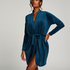 Velours short bathrobe, Blue