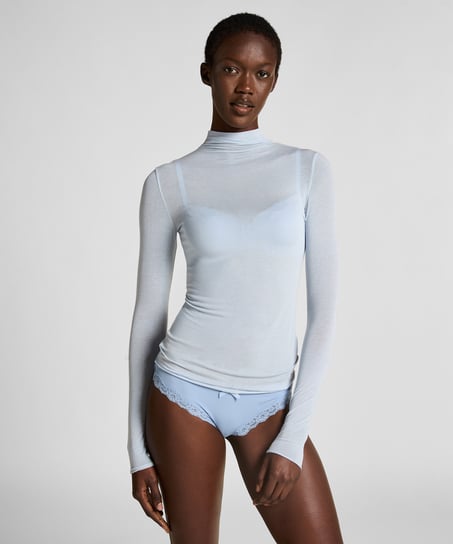 super soft Turtleneck shirt with Cashmere, Blue