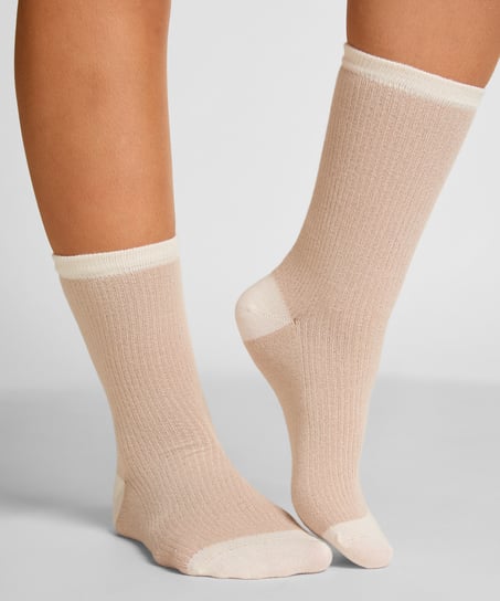 Modal Crew Socks, Beige