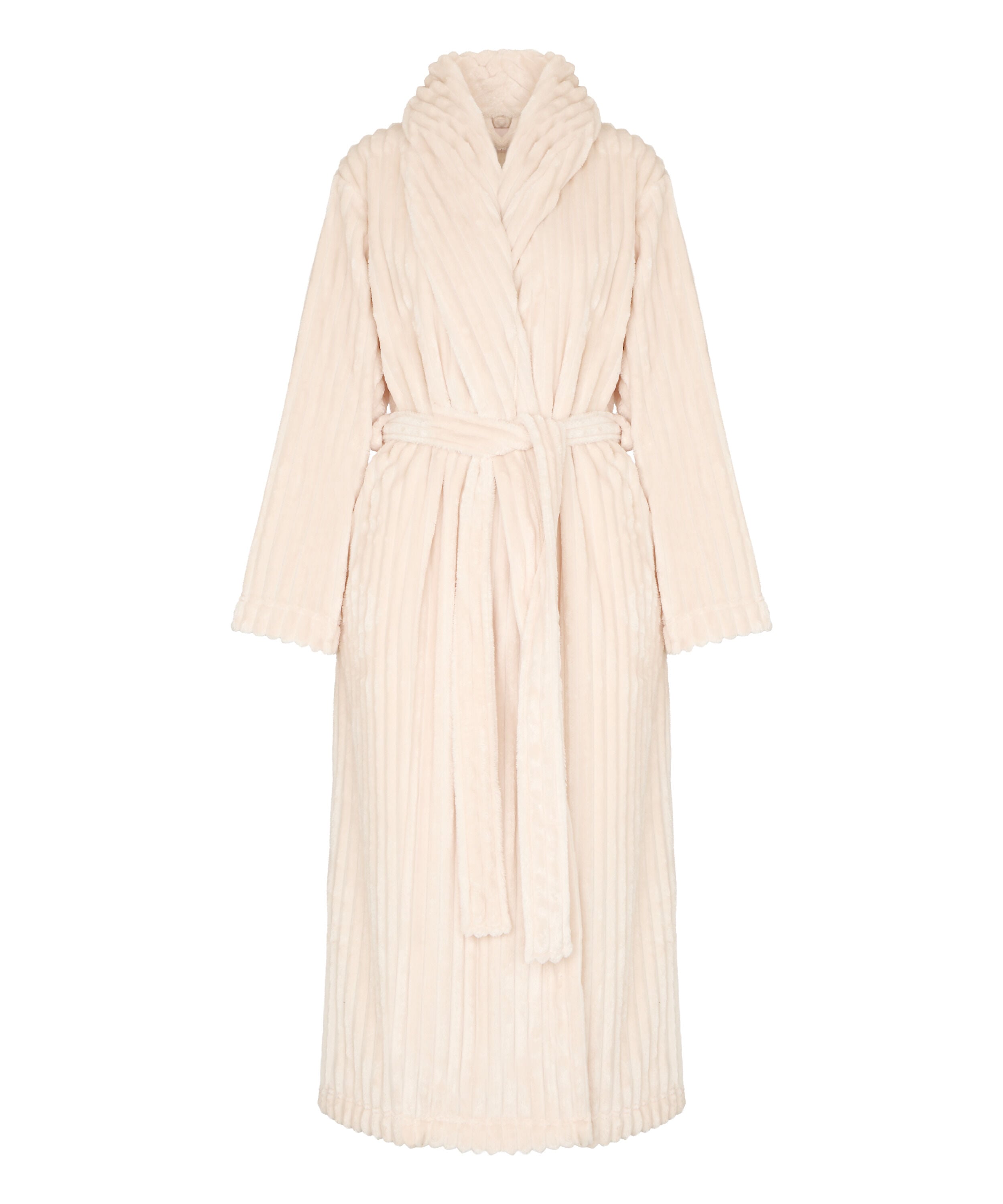 Bathrobe Jacqueared Fleece, White