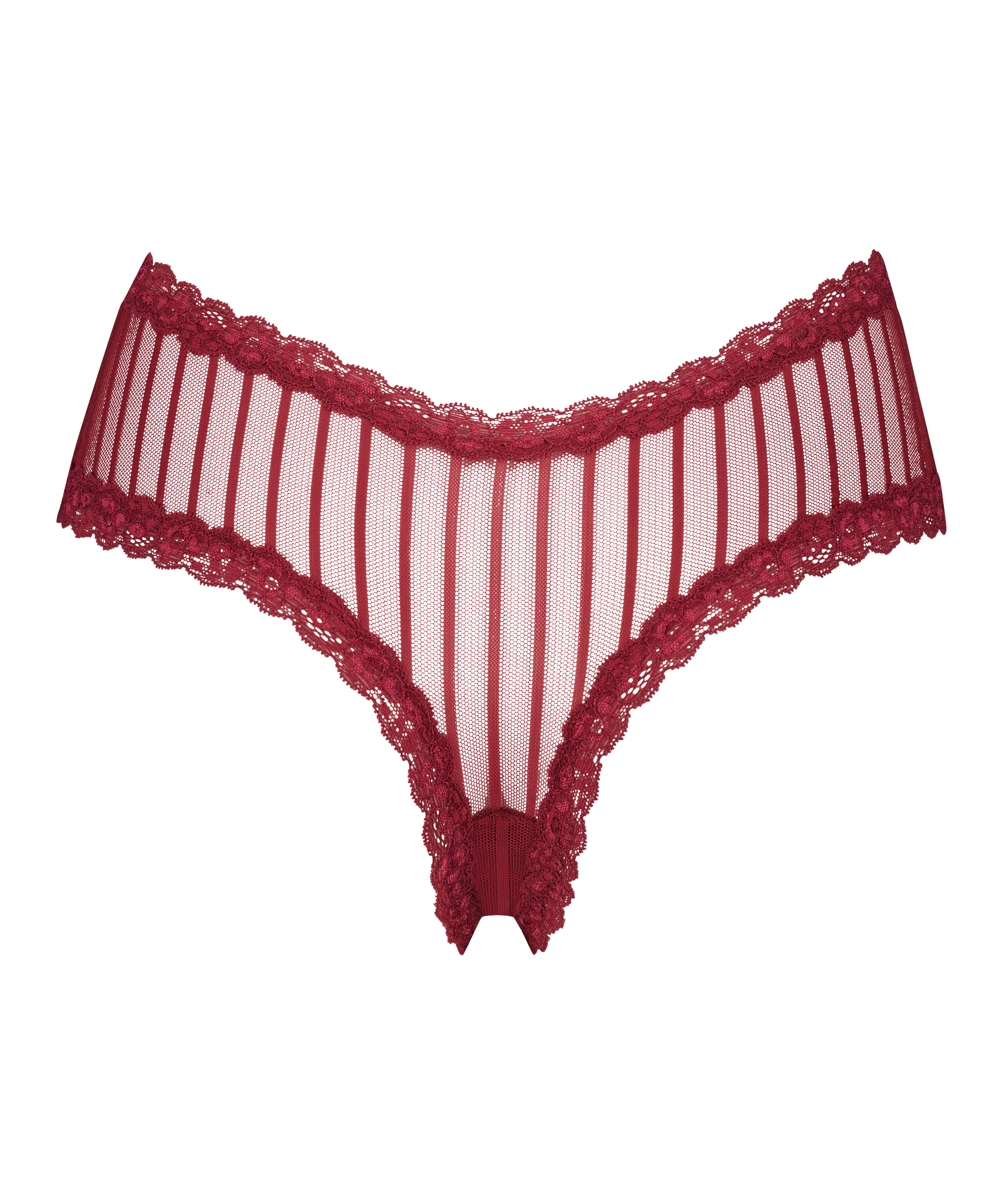V-shaped Brazilian knickers mesh, Red, main