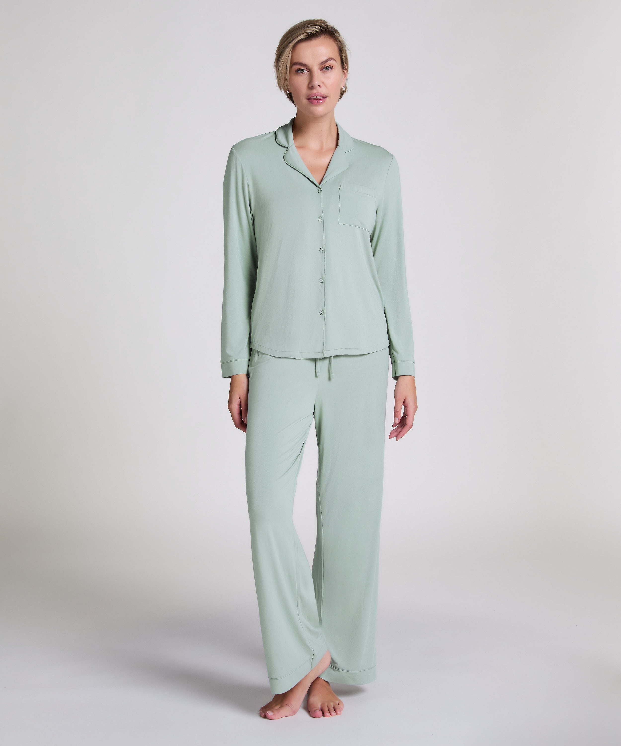 Essential Jersey Long-Sleeved Jacket, Green, main