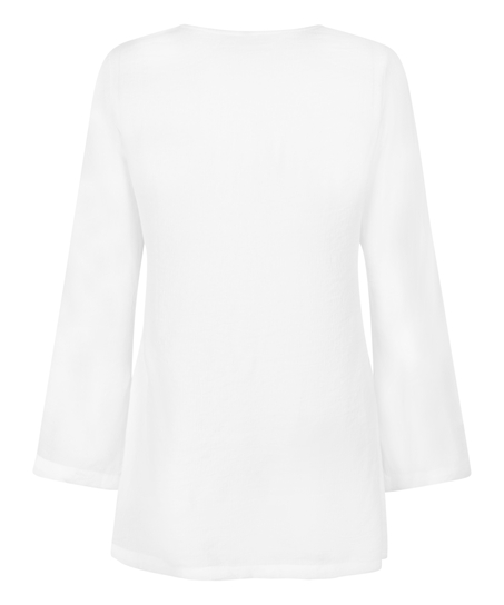 Beach Long-Sleeved Ring Dress, White