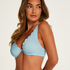 Scallop Non-Padded Underwired Bikini Top, Blue