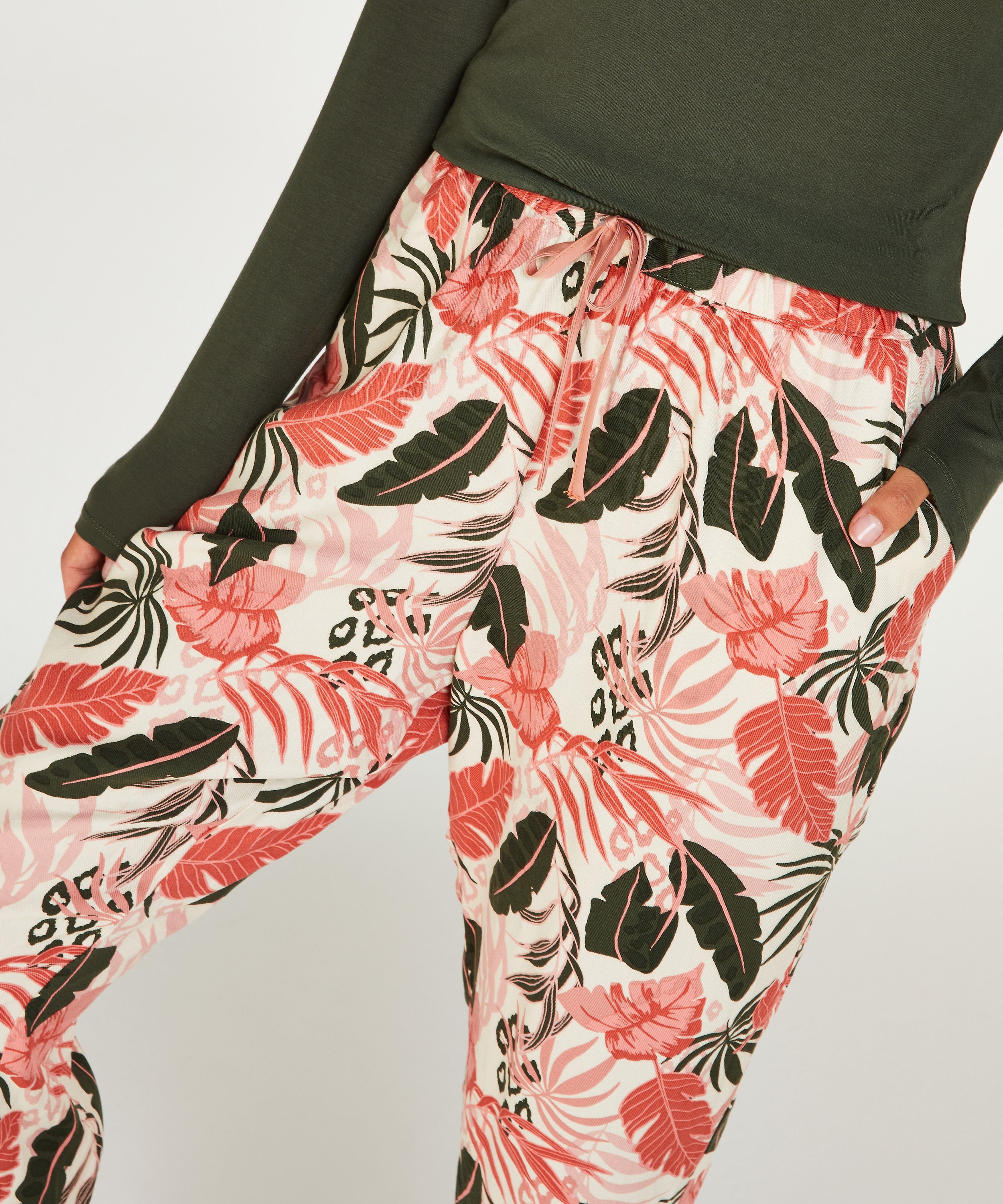 Tall Woven pyjama bottoms, Beige, main