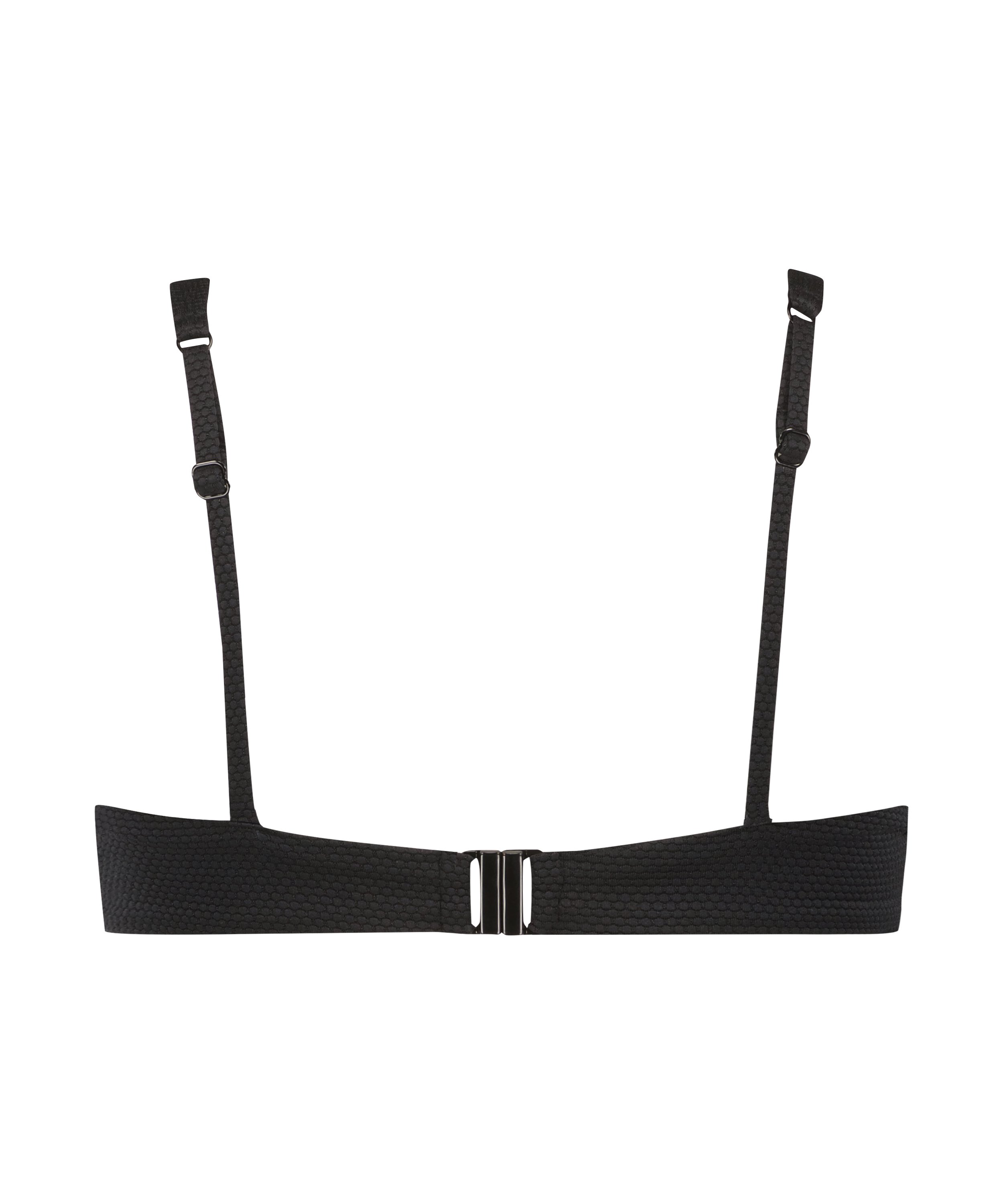 Scallop non-padded underwired bikini top, Black, main