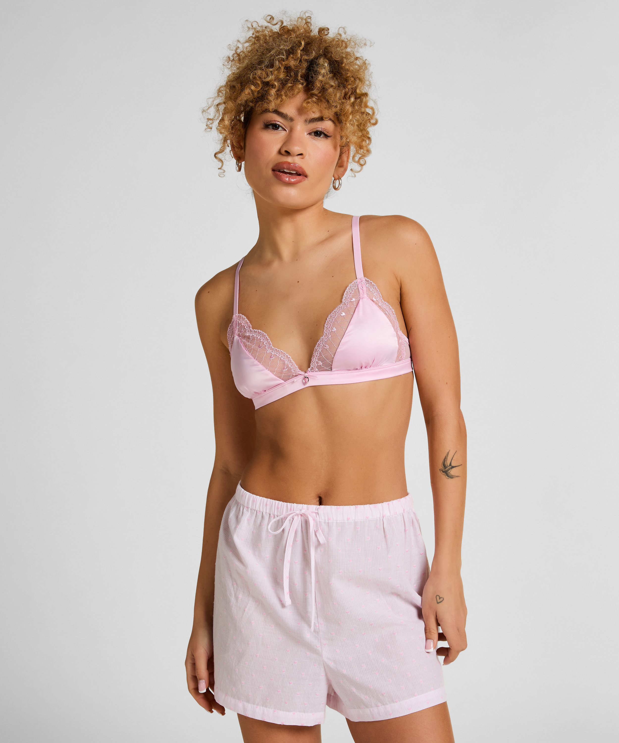 Heart Pyjama Short, Pink, main