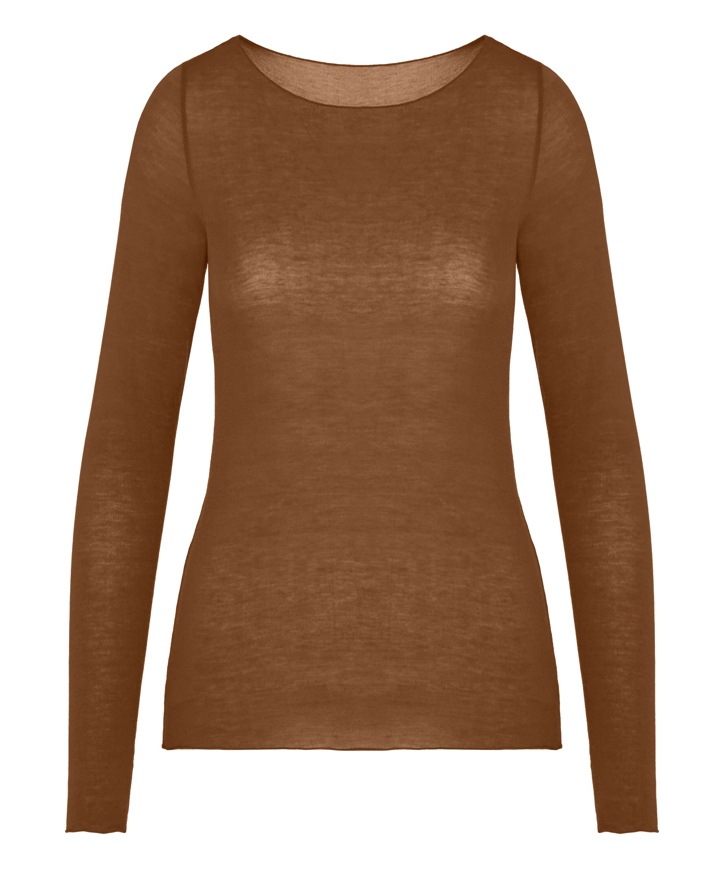 super soft Boatneck shirt with Cashmere, Brown