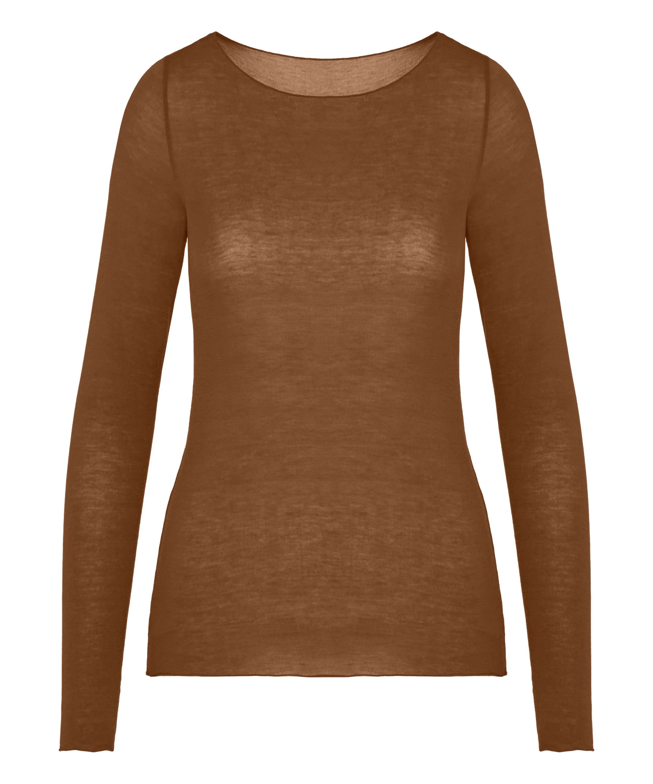 super soft Boatneck shirt with Cashmere, Brown, main