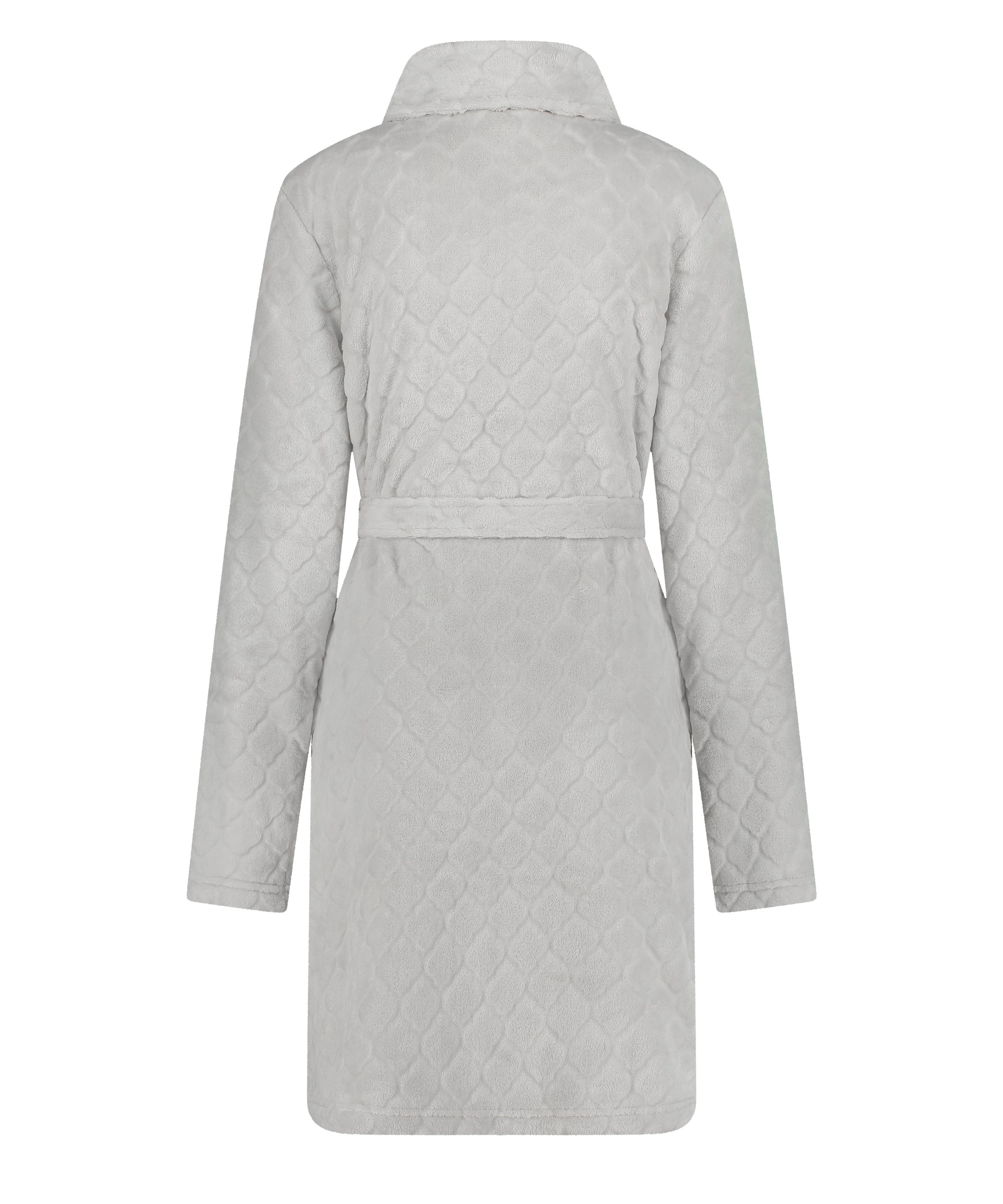 Fleece Zip Bathrobe, Gray, main