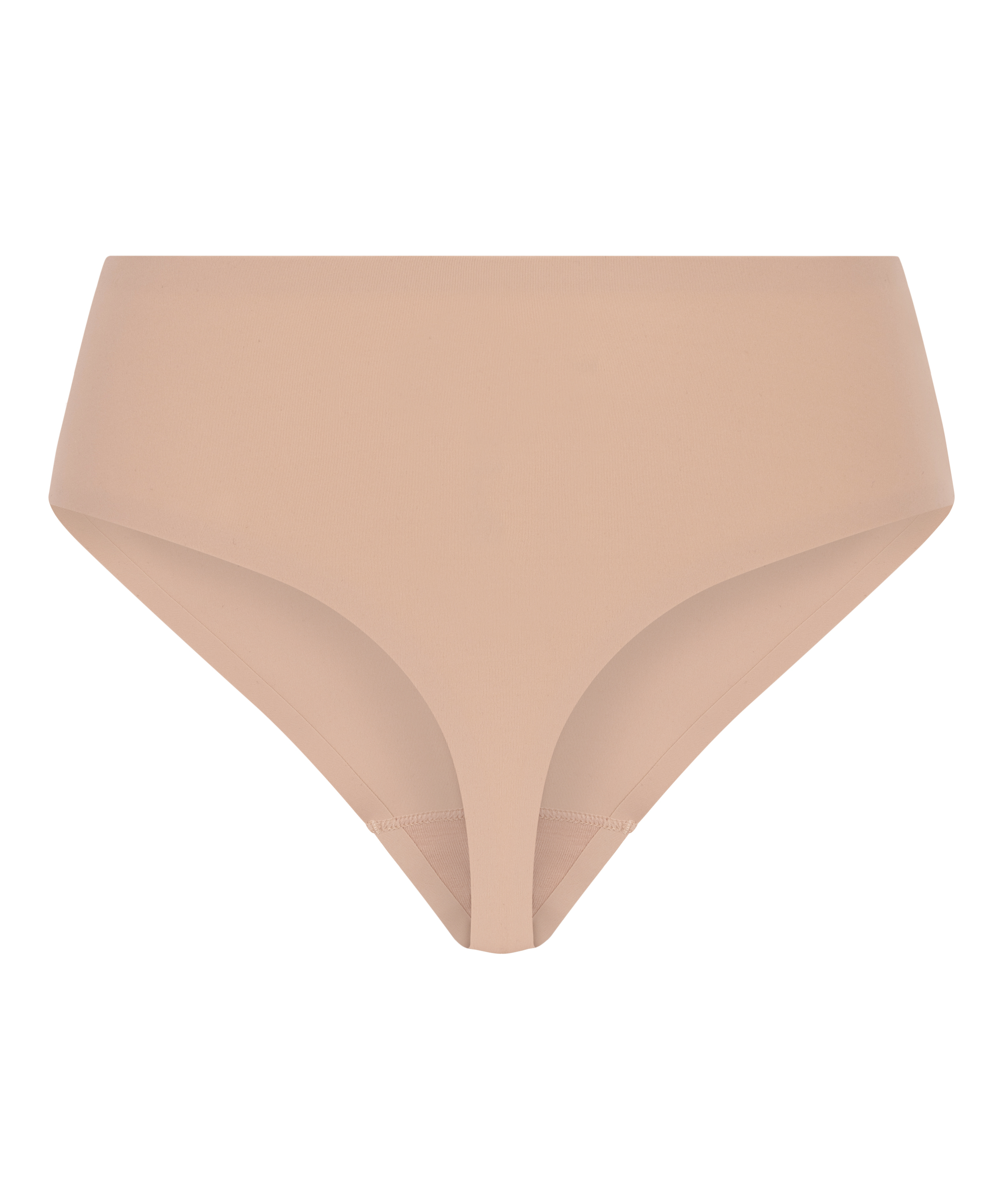 High Waisted Thong Smooth, Beige, main
